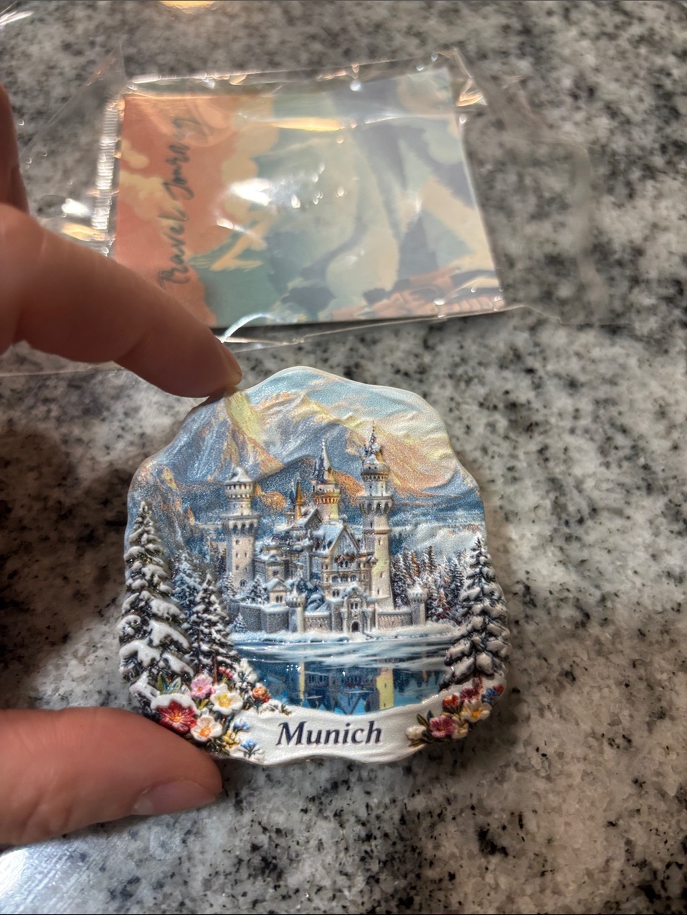 Munich Winter Neuschwanstein Castle Decorative refrigerator Magnet -new